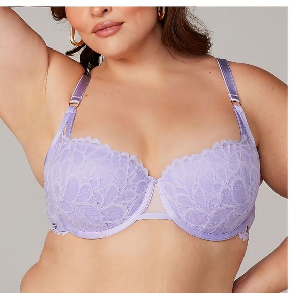 NWT Savage X Fenty | Not Sorry Lined Lace Bra In Purple Lavender, Womens 34DDD - Picture 1 of 10